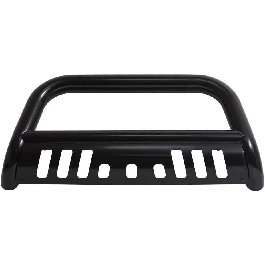 3" Front Bumper Grille Guard with Skid Plate | Compatible with 05-2016 Frontier C S Bull Bar Brush Push-black