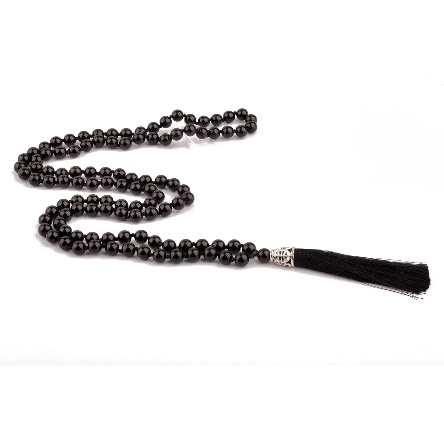 Mala Beads 108 Natural Stone GemStones Japamala Yoga Meditation Hand Knotted Beaded Tassel Necklace for Women Men