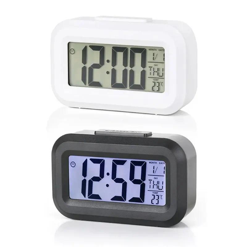 Led Digital Alarm Clock Backlight Data Times Calendar Desktop Multi-function Electronic Bedroom Decoration Desk Decorations Wall