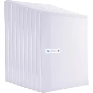 Legal Size Plastic Envelopes with String Tie Closure 1-1/4" Expansion Clear Poly Envelope Side Loading File Folder Document Organizer for Legal Size Paper Filing Folders Office School Home (10)