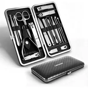 Professional All-in-One Manicure Kit with Everything, Travel Nail Care Set with Nail Clippers, Grooming Tools for Women, Men & Beginners