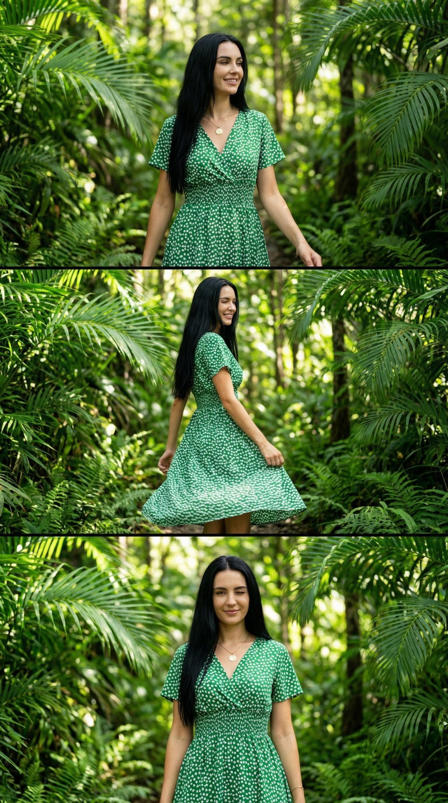 The Coralia Dress |       Midnight Mushroom Medley Summer Floral Print Short Sleeve Dress