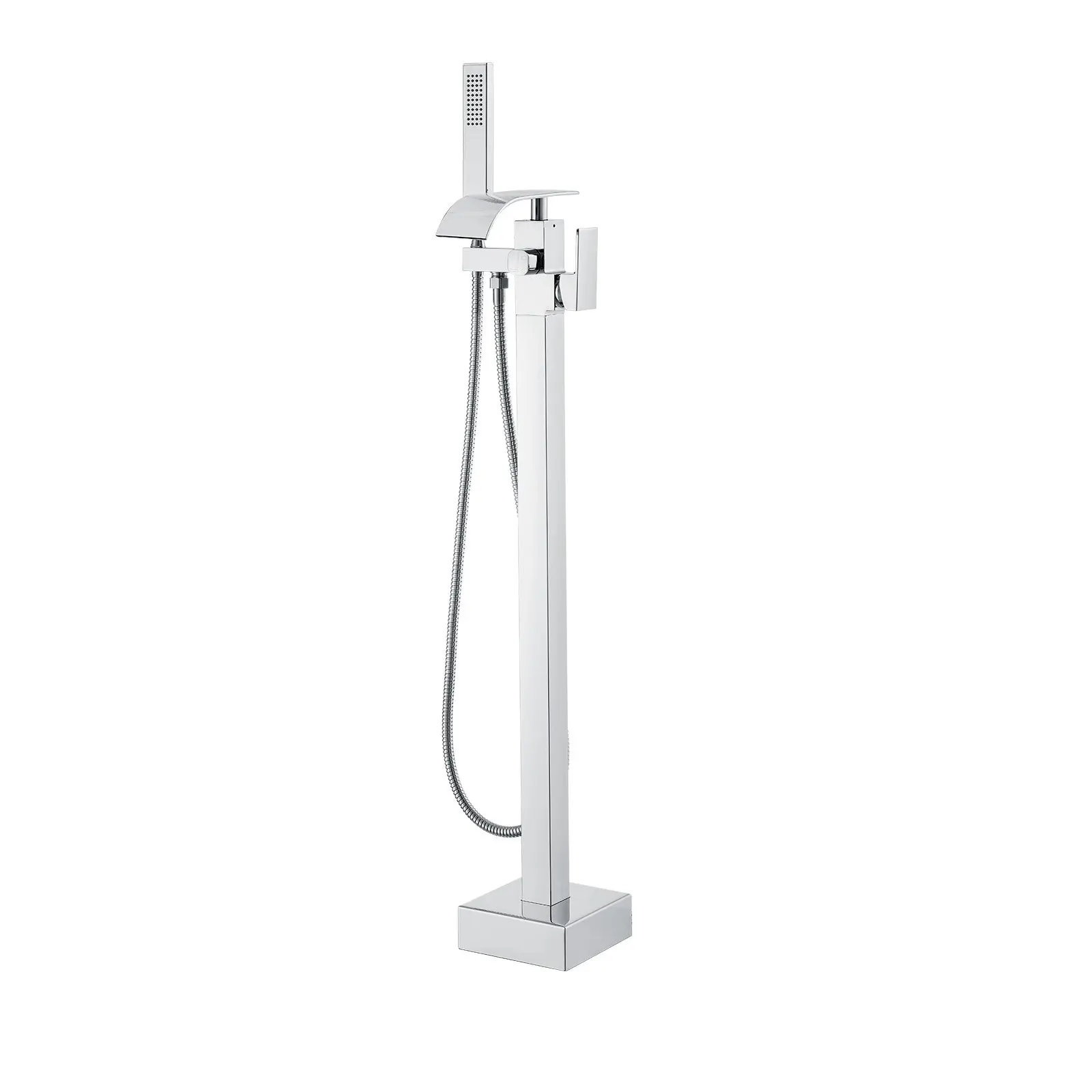 VEVOR Freestanding Bathtub Faucet, Floor Mount, Freestanding Tub Filler, Shower Mixer Taps, Two Water Modes, 360 Swivel Spout, for Bathing Showering Pet Bathing Cleaning Drains Toilet Flushing
