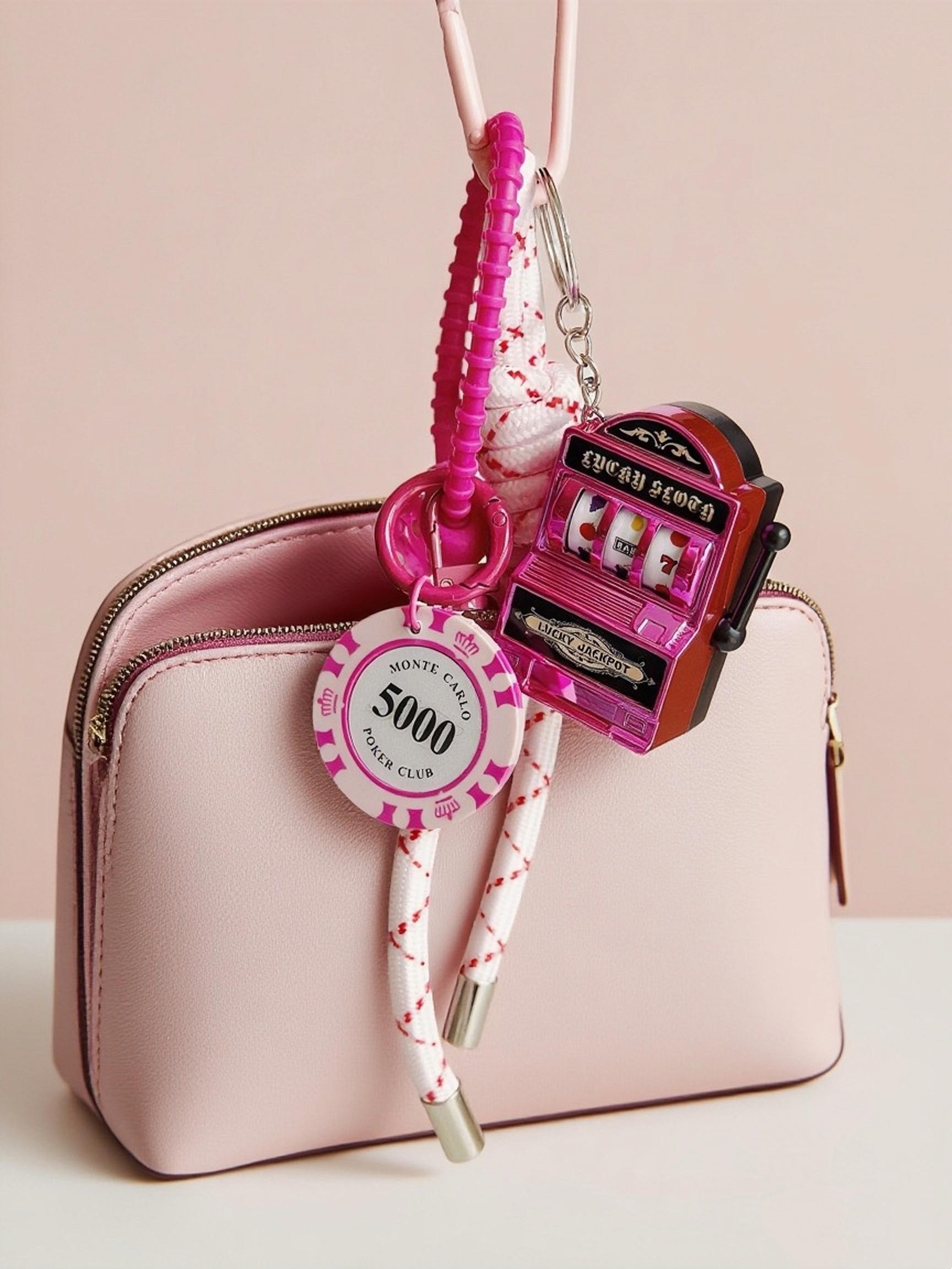 Creative Bag Charm, Vintage Street Style Mini Slot Machine Pendant, Casual All-Season Accessory for Bags, Bag Charm Keychain