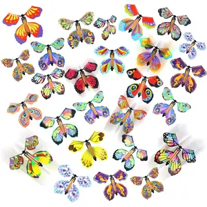 40PCS Flying Butterfly, Magic Wind Up Butterfly Toy Gift for Kids Surprise Explosion Box Wedding Birthday Party Book Greeting Card(20 Styles)fidget toys