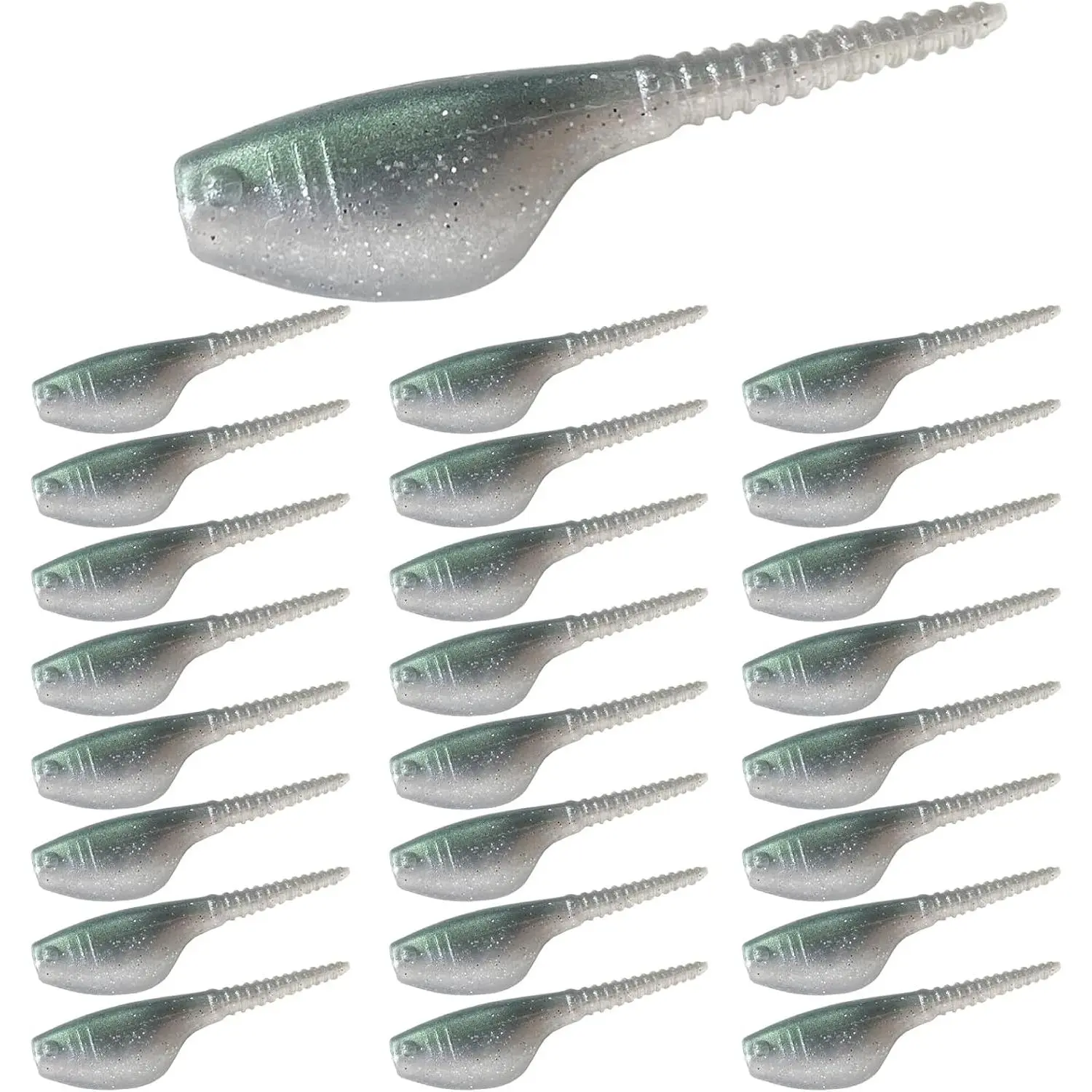 Crappie Lures Kit - Soft Plastic Lures for Trout, Bass, Panfish & Bluegill - 24 Packs