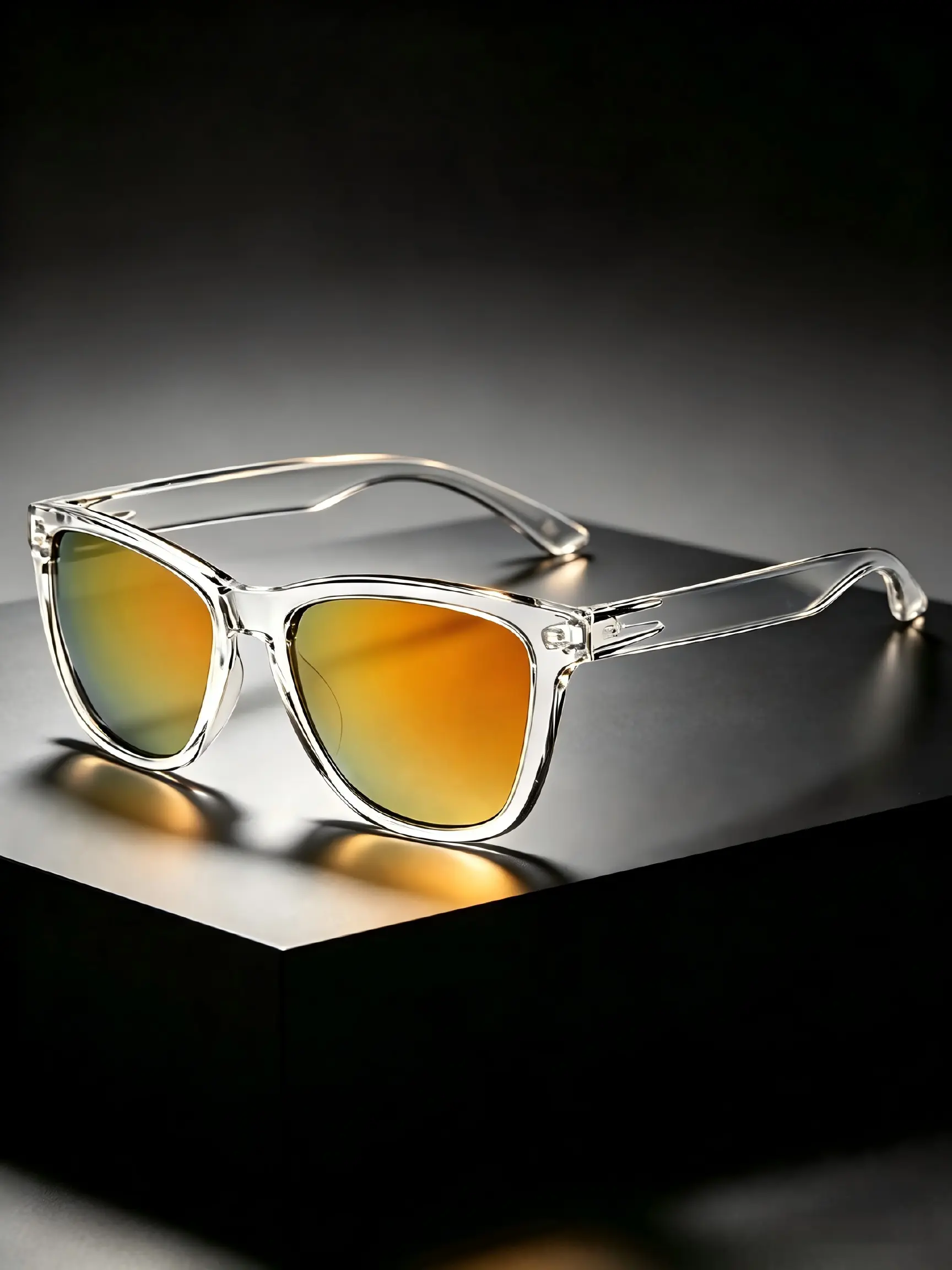Unisex Retro Transparent Rainbow Glasses, Fashionable Colorful Driving Eyewear, Slimming Face Design, Perfect for Outdoor Use