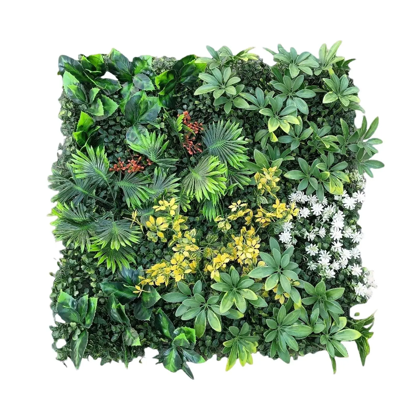 GARVEE 16 Pieces Artificial Plant Wall, 50x50cm Artificial Grass Wall UV-Stabilized Faux Plant Mats Decor Garden Backyard Outdoor Wedding Wall Decoration
