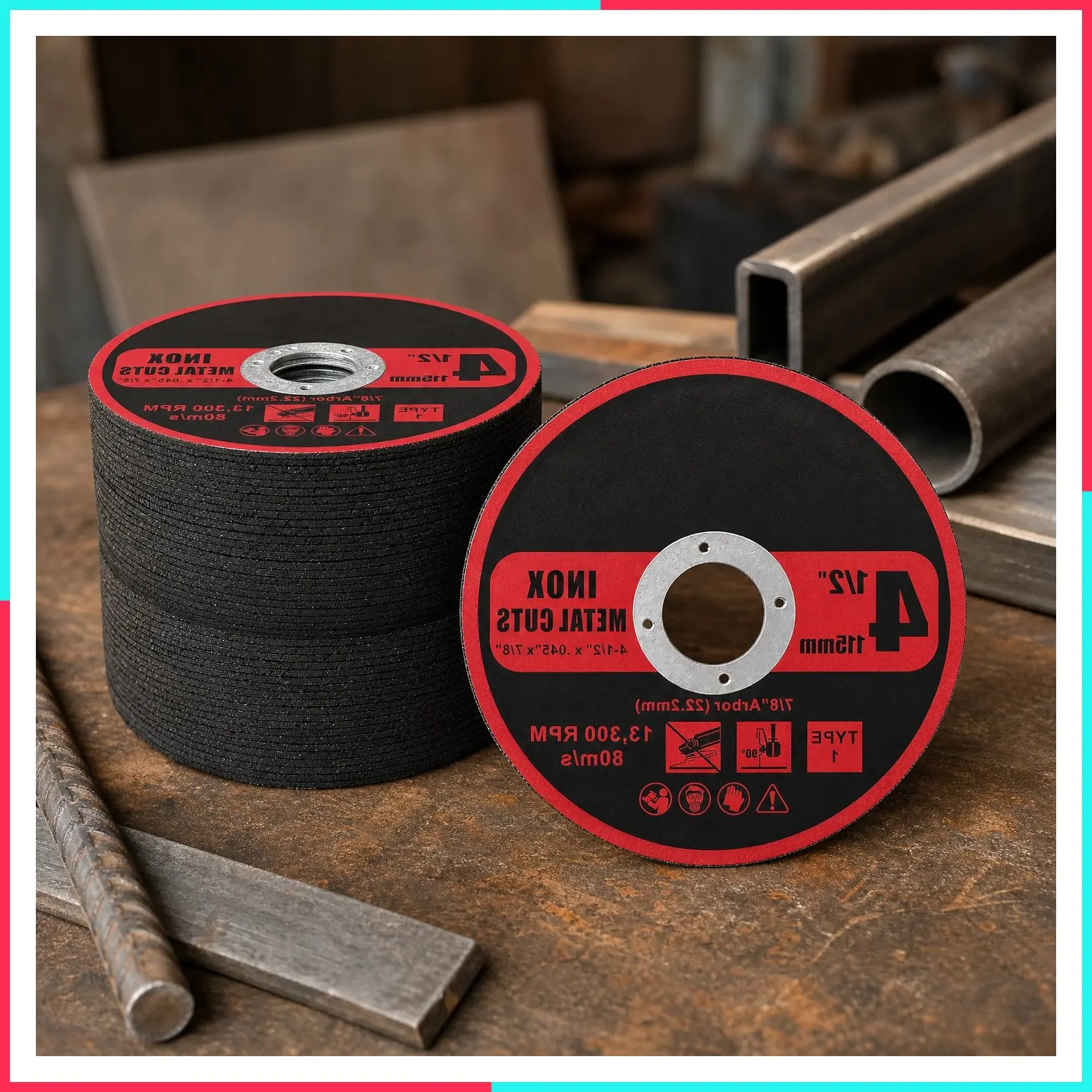 4-1/2 Inch Cut Off Wheel Discs for Angle Grinder, Cutting for Metal & Stainless Steel, 4-1/2" x .045" x 7/8" - 50 Pack