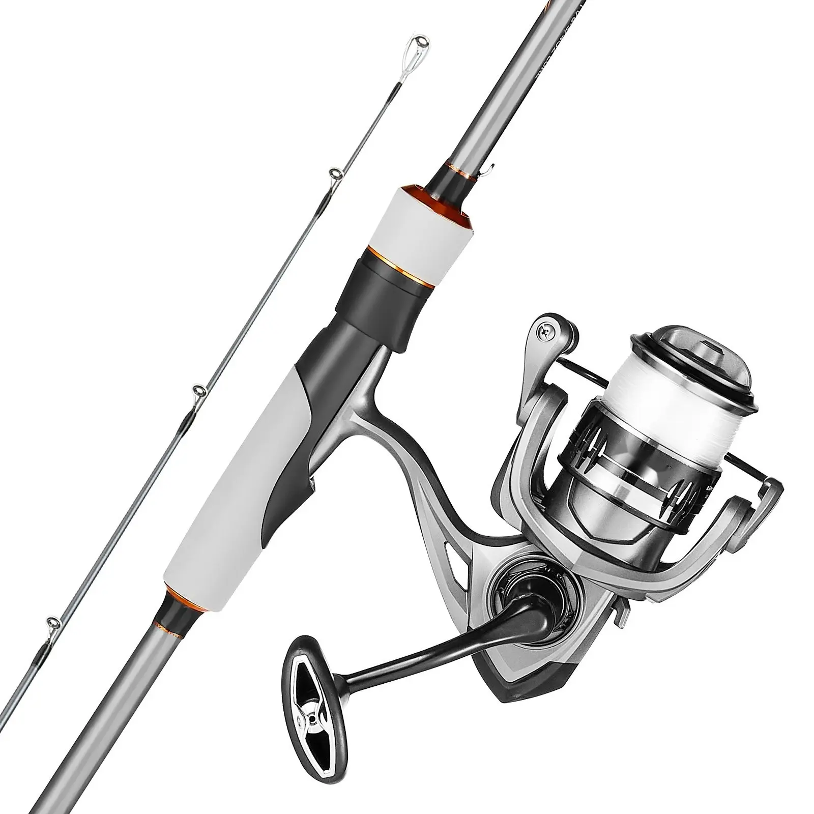 Rod and Fishing Reel Combo With IM6 Carbon Fiber Spinning Rod and Reel - Bass Fishing Pole, 6.5 Ft Two-Piece Rod, 7+1 Ball Bearings, EVA Handle, Stainless Steel Guides With Ceramic Rings