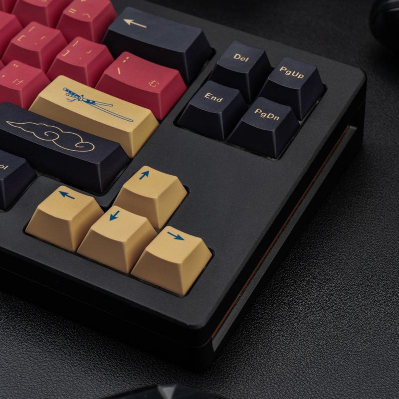 Cherry Profile Red Japanese Keycaps, PBT Material, Dye Sublimation, Minimalist Custom Key Caps for Mechanical Gaming Keyboard, 130 Keys