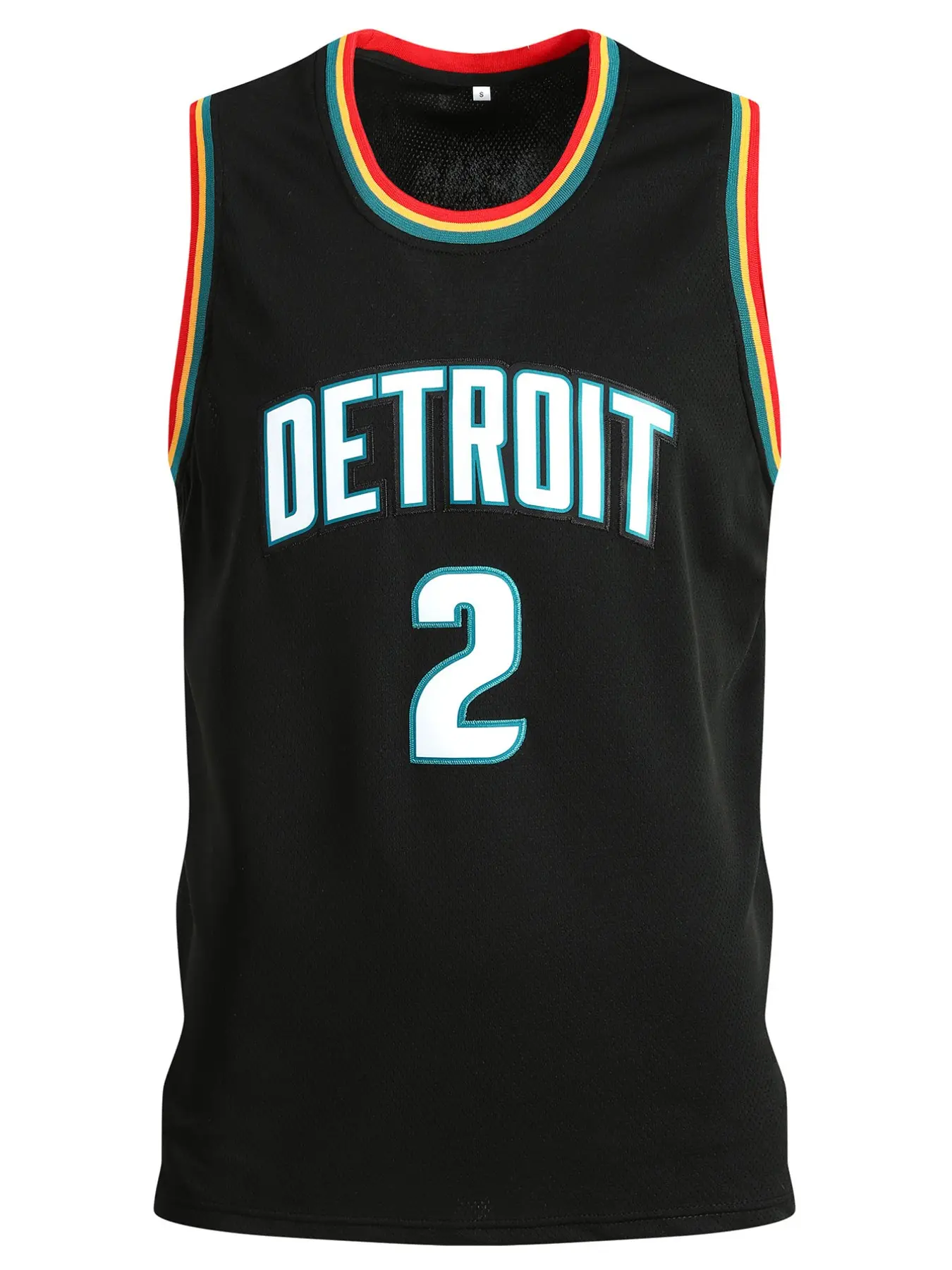 Men's 2 Black Basketball Jersey Embroidered Sports Top, Casual Fitted Long Sleeve Tee, H-Type Figure Pattern, Unlined Comfortable Design