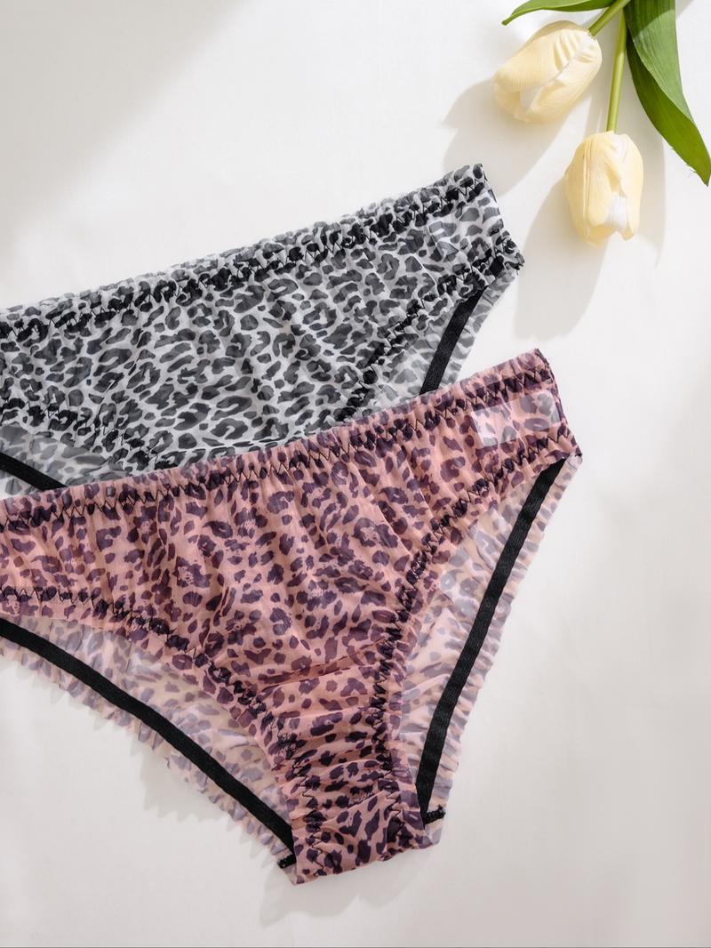 Women's Leopard Print Panty, Soft Comfy Breathable Knicker for Daily Wear, Soft And Breathable Women's Underwear for Summer, Fashion Comfy Underwear