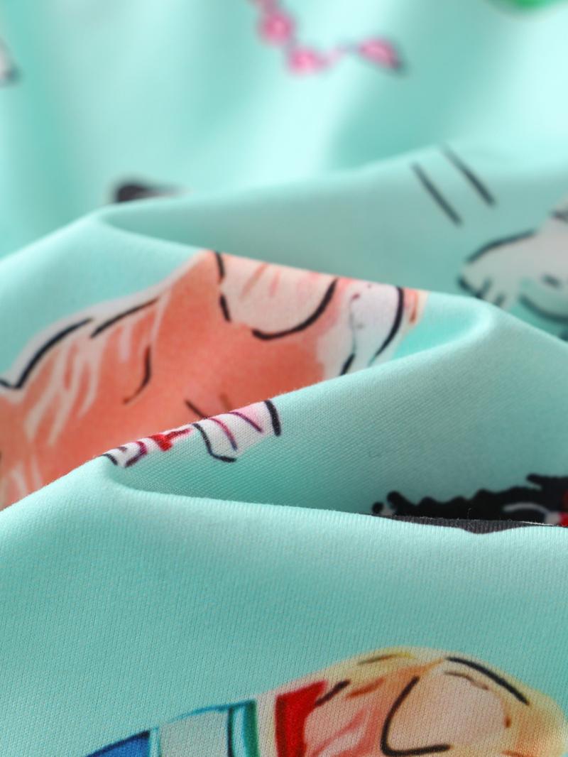 Women's Dog Print Top & Shorts Pajama Two-piece Set, Casual Comfy Short Sleeve Top & Shorts Pajama Set, Ladies Sleepwear for All Seasons, Loungewear, Womenswear, Sleep Pajamas Shorts