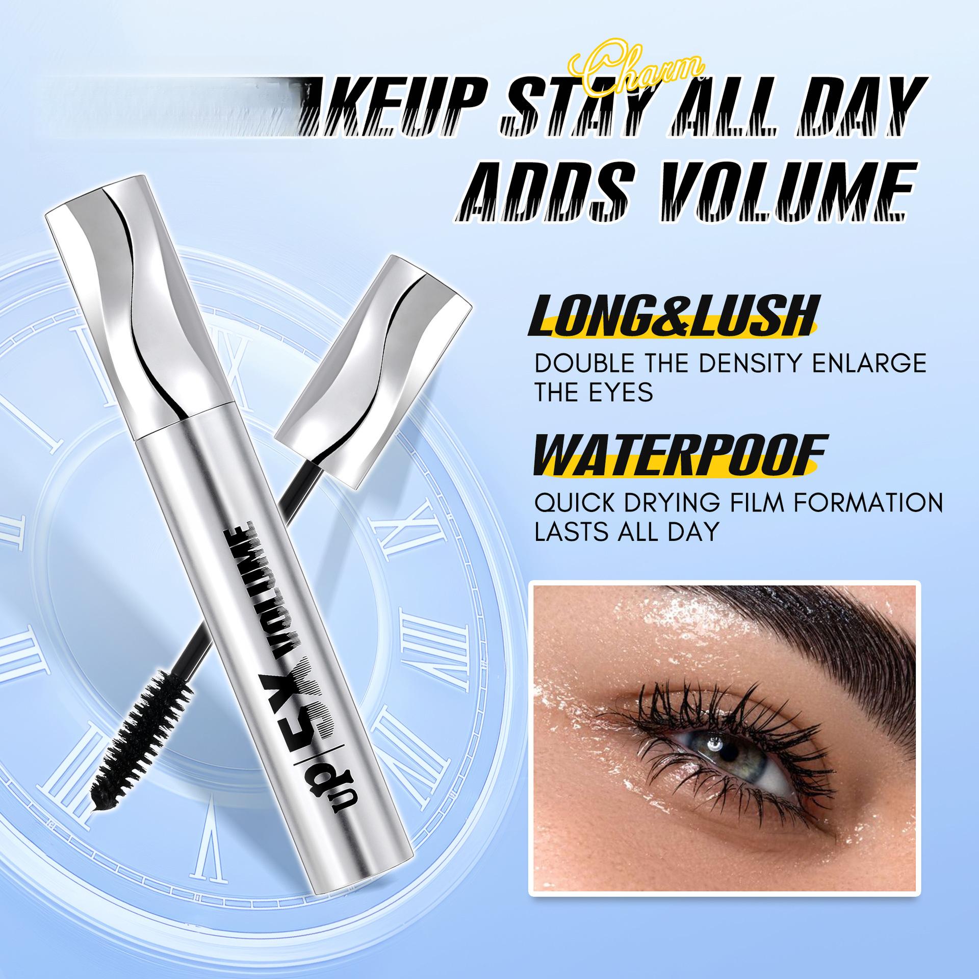 Silver tube mascara is waterproof, sweat-proof, non-smudging, thickening, curling, lengthening, and setting, suitable for European and American eyelash base