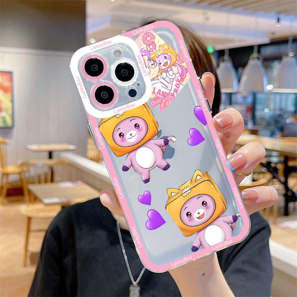 Cute Cartoon LankyBox Phone Case For iPhone 17 16 15 14 13 12 11 Pro Max Plus Transparent Cover
