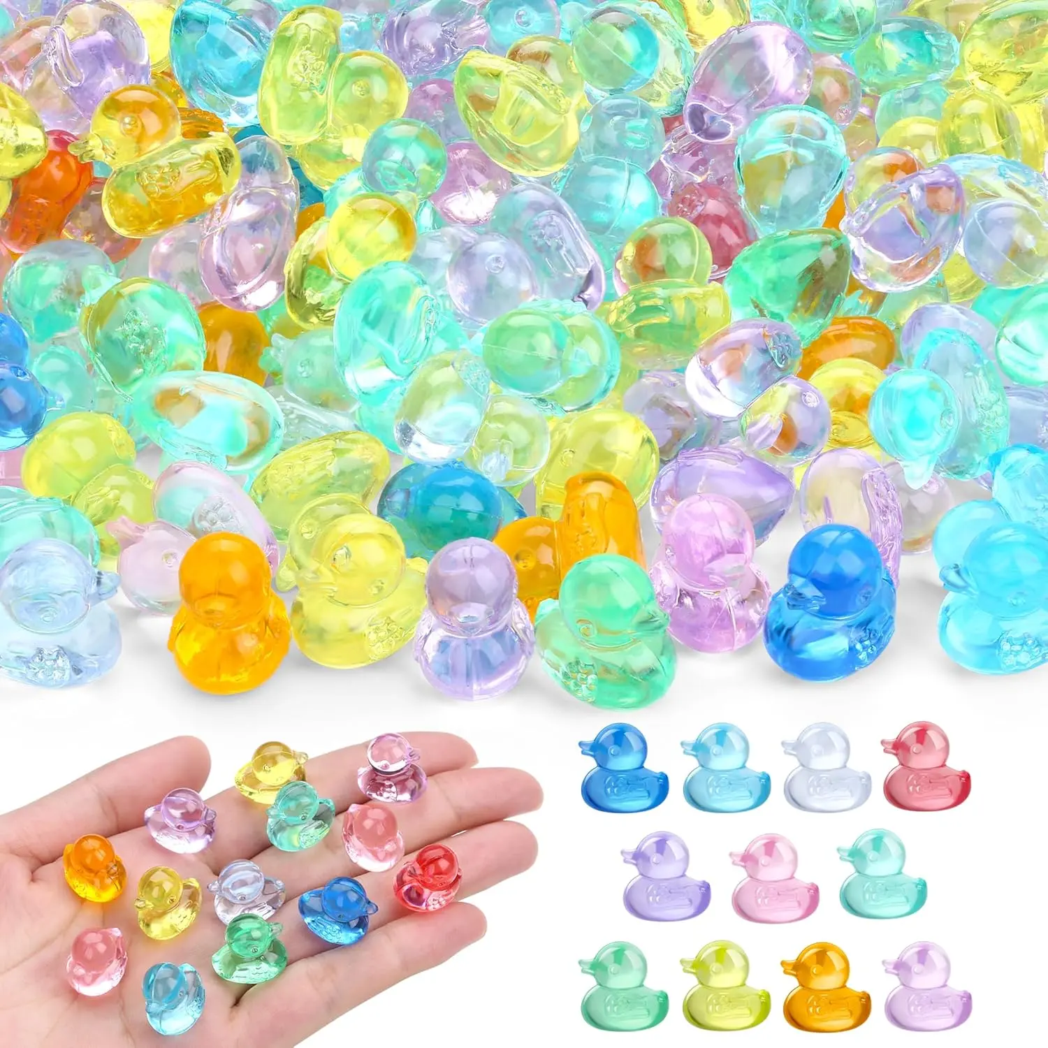 200 count Mini  Small Ducks to  Miniature  Little Plastic Ducks for Hiding  Duck Bulk Pack for  Garden Aquarium DIY Craft Office Desk Decor Vase Filler Gifts Party Favors