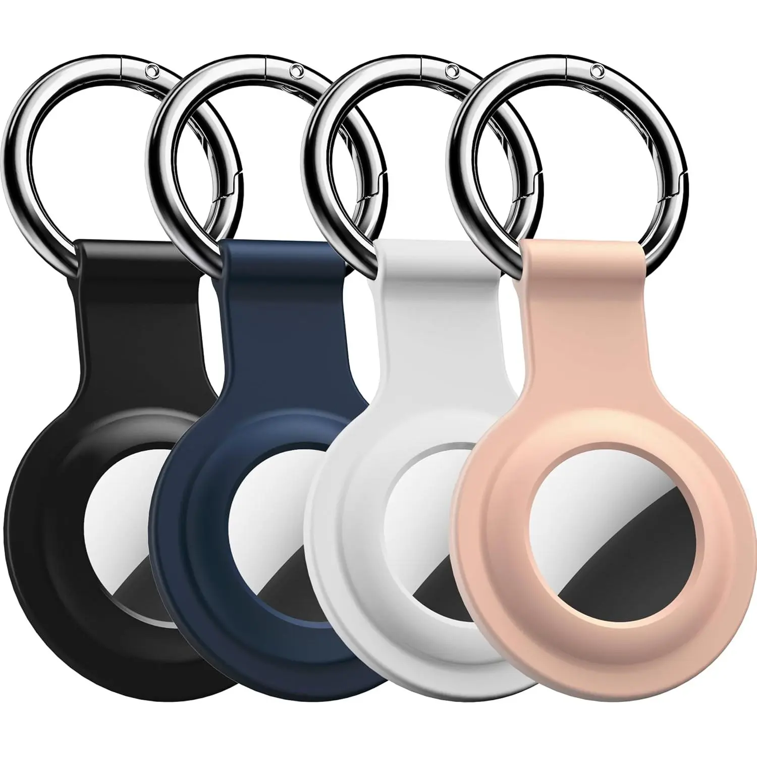 4 Pack for AirTag Holder Case , Compatible with Air Tag 2nd &1st Genaretion, Soft   AirTag GPS Case  for ,,,Bags,Luggages (Black,White,Sand,)