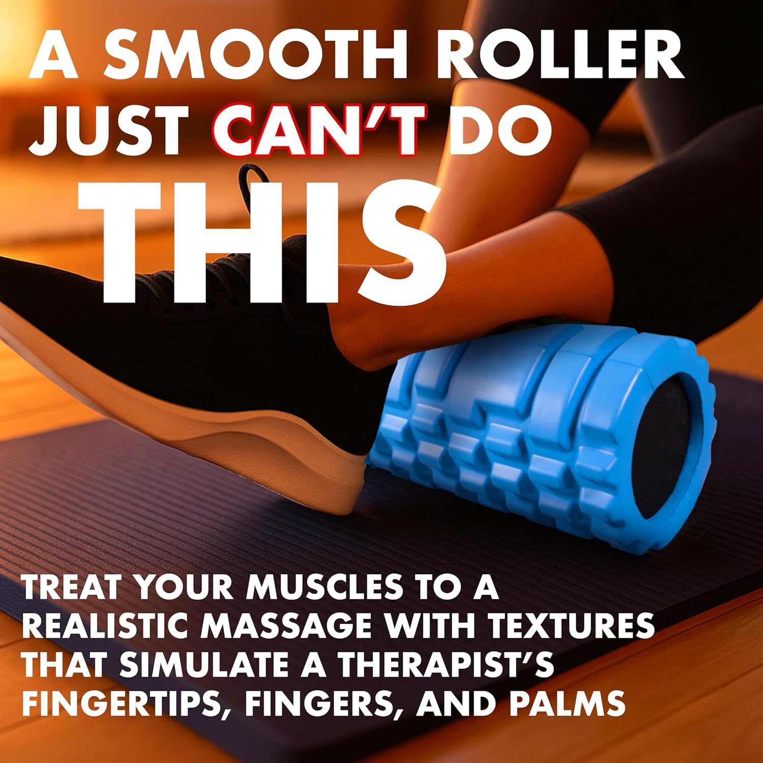 Strong Foam Roller - Medium Density Deep Tissue Massager for Muscle Massage and Myofascial Trigger Point Release, with 4K eBook