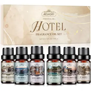 Hotel Diffuser Oils Gift Set - 6x10ML Luxury Fragrance Oil Blend, Hotel Scent Essential Oils Set for Diffuser, Candle, Soap Making Scents