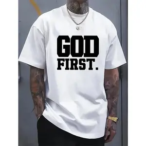 Unisex Graphic Print T-Shirt with Bold Letter Design, Casual Short Sleeve Crew Neck Tee, Minimal Street Style Top, Soft Breathable Fabric for Daily Wear, Travel and Casual Outfits