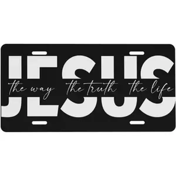 Jesus license plate，Long-term use,Car Decor- 12x6 In front license plate, – Made in USA, Car Truck Tag Humor Trucks & Cars, 4 Pre-Drilled Holes,Easy Installation,Perfect Gift Ideas