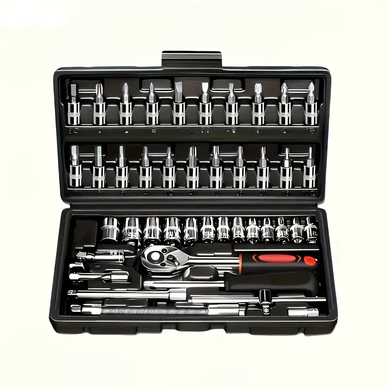 Auto Repair Tools, Ratchet Wrenches, 1/2 ", 1/4", 3/8 "SAE Metric Socket Wrench Set, Home, Garage, Vehicle Maintenance, Highway Emergency Tools