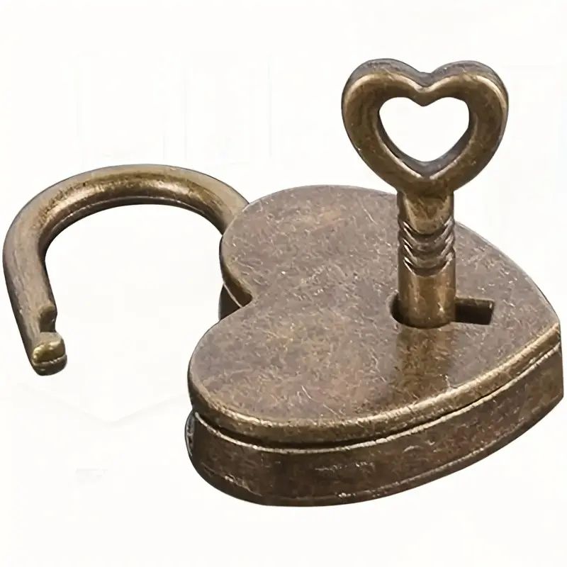 2set/4pc Vintage Mini Heart Metal Locks with Keys, Retro Style Padlocks, Secure Storage Solutions, Ideal for Home & Office Use