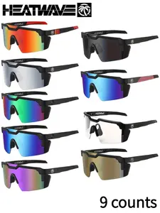 9 Counts Heatwave Style Cycling Sunglasses, Uv400 Protection, Windproof Sports Goggles, for Men Women, Outdoor Biking, Driving, Fishing