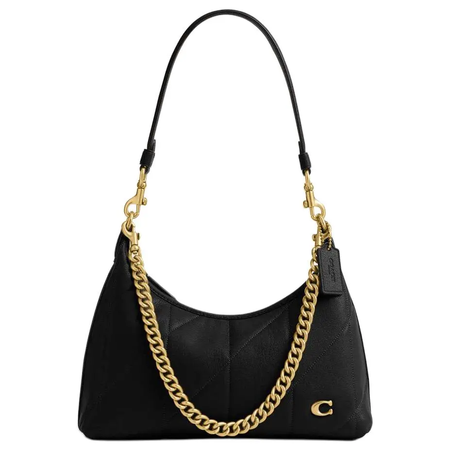 COACH Juliet 25 Quilted Detachable Chain Crossbody Bag for Women in Black Lambskin