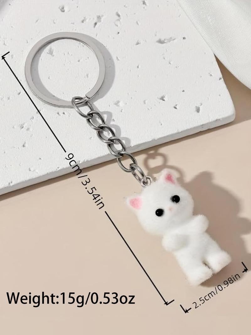 Cute Cat Design Keychain, Fuzzy Keychain, Trendy Cute Keychain for Car Keys for Women & Men, Fashion Accessories for Bag Backpack Wallet Pendants Decor