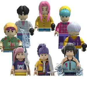 Character Rumi from KPOP Demon-Hunting Girl Group and Demon-Hunting Boy Group, Romance-themed small particle building block asse