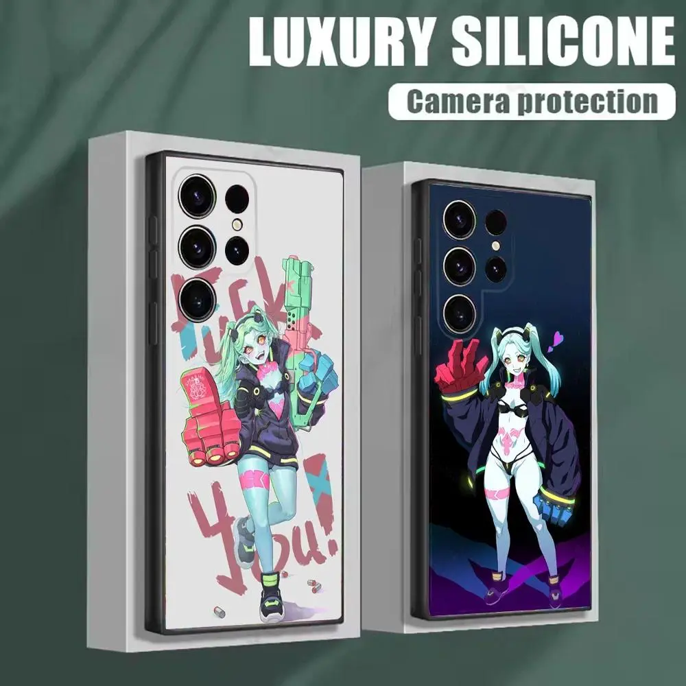 Rebecca C-Cyberpunk E-Edgerunners Phone Case For Samsung S26 S25 S24 S23 S22 Plus Ultra and iPhone 17 Air 16 15 14 13 12 11 Pro Max Plus ,10 Black Soft Shell, Animal, Accessories