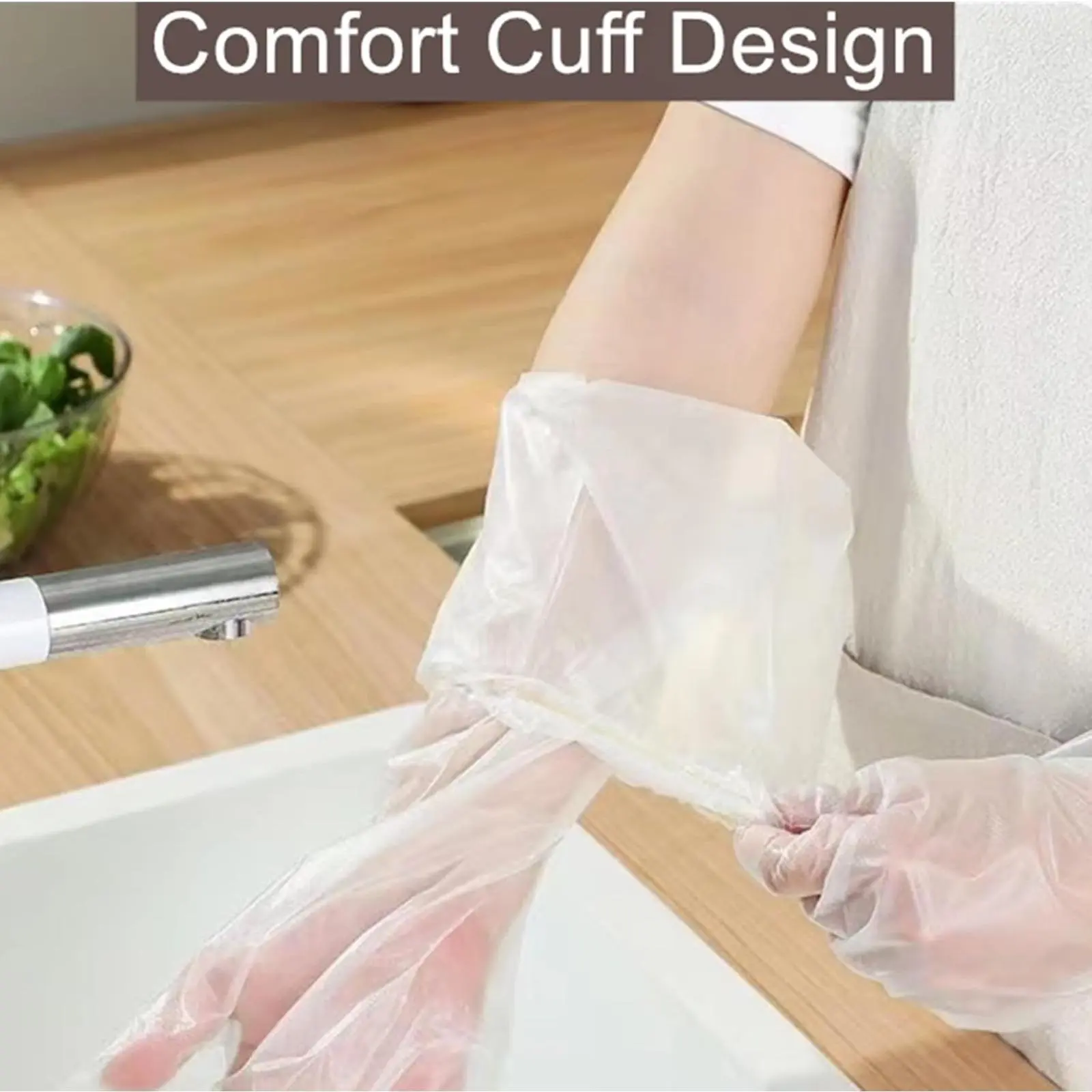 10 Pcs Long Sleeve Waterproof Gloves, Non-slip Reusable Work Gloves, Multipurpose Protective Gloves for Dishwashing, Cleaning and Gardening