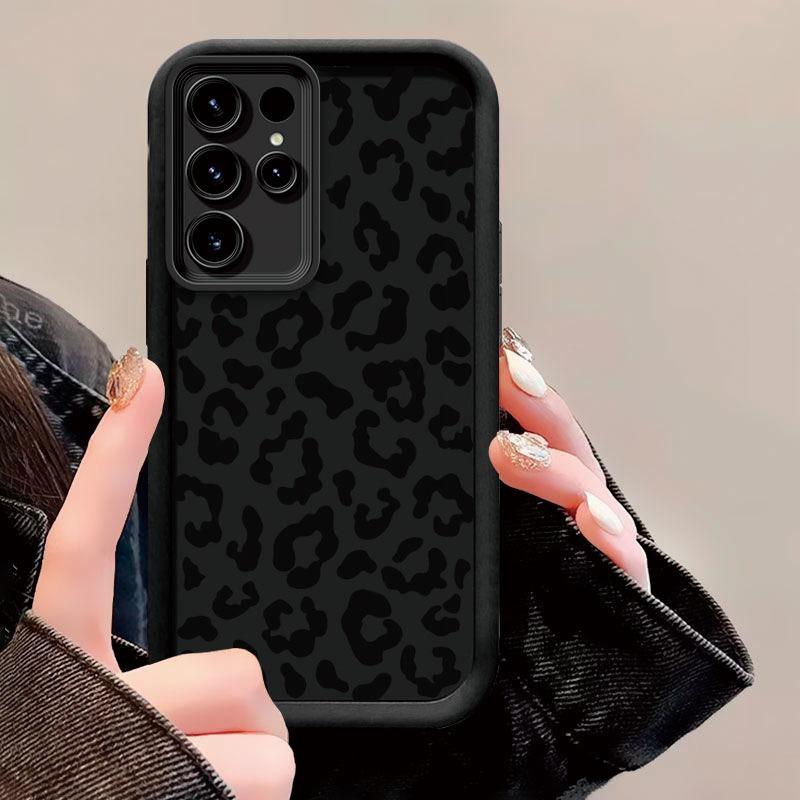 Phone case: Minimalist Leopard Print Case Compatible with Samsung Galaxy S26 S25 S24 S23 S22 S21 Fe Plus Ultra A13 A14 A15 A16 A17 A33 A34 A35 A36 A52 A53 A54 Note20, Transparent Shockproof Full-Body Phone Cover