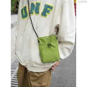 Trendy Grid Nylon Crossbody Bag Waterproof Lightweight Mini Sling Bag Adjustable Strap Casual Travel Hiking Daily Shoulder Bag Unisex Men Women