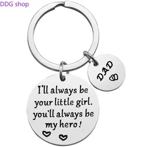 【Father's Day Gift】Dad Keychain Fathers Day Gift Daddy Papa Dad Gifts Birthday Gift for Dad from Daughter Son (Hero Dad Keychain From Little Girl)
