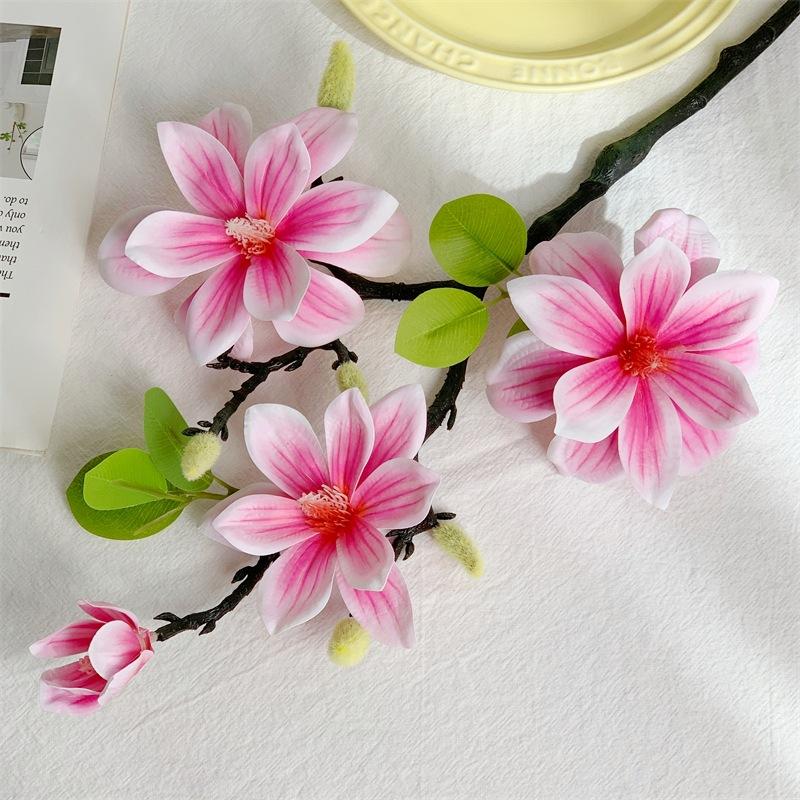 Luxurious Realistic New Chinese Style Magnolia Artificial Flowers, Zen Home & Hotel Decor Floral for Cross-Border