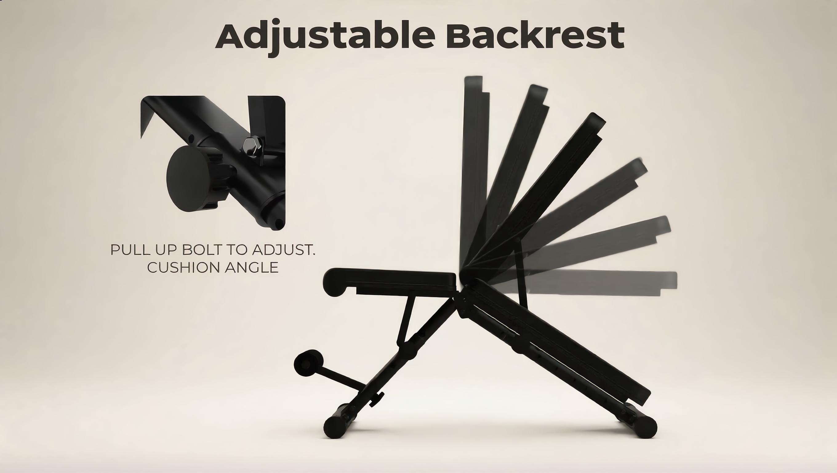 [Fahuac] 2-in-1 Adjustable Weight Bench with Resistance Bands - Foldable Dumbbell Bench for Home Gym, Flat/Incline/Upright Positions, 46x13x48in, Full Body Strength Training.