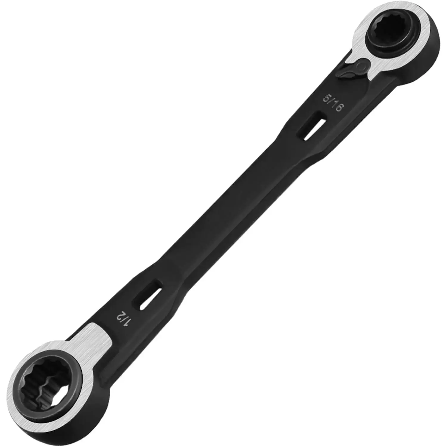 4-in-1 Reversible Ratcheting Box Wrench Set SAE 5/16"-1/2" | 5/16" 3/8" 7/16" 1/2", Double Box End, 72- Ratcheting Gear, CR-V Steel, Ratchet Wrench Set, Speed Wrench
