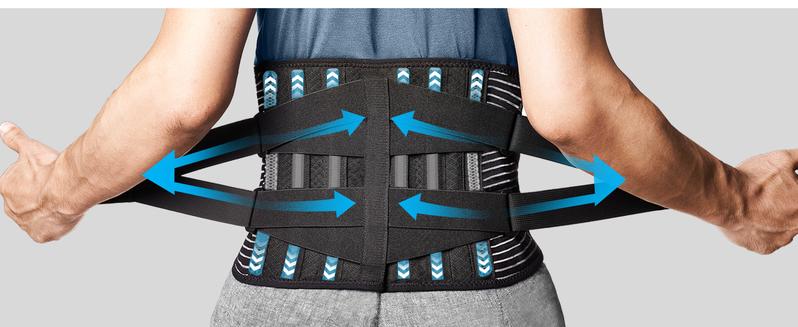 UGEM Back Braces for Lower Back Pain Relief with 6 Stays, Breathable Back Support Belt for Men/Women for work , Anti-skid lumbar support belt with 16-hole Mesh for sciatica(M)