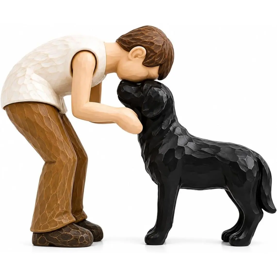 Dog Lover Resin Statue, and Dog Memorial Figurine