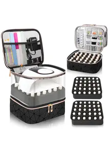 60-Compartment Transparent Nail Polish Bag, Holds Multiple Manicure Items, Convenient Handle for Easy Carry, Perfect Gift for Friends