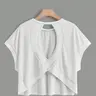 Women's Batwing Sleeve Loose Fit Hollow Out Short Sleeve Top, Breathable Sporty Workout Tops T-Shirt for B Biking, Casual Wear All Seasons