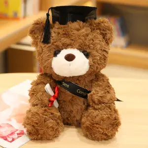 1PC Graduation Bear Plush with Doctoral Hat, Cute Teddy Bear Stuffed Animal, Perfect Graduation Gift & Christmas Present for Home Decor & Holiday Gifting