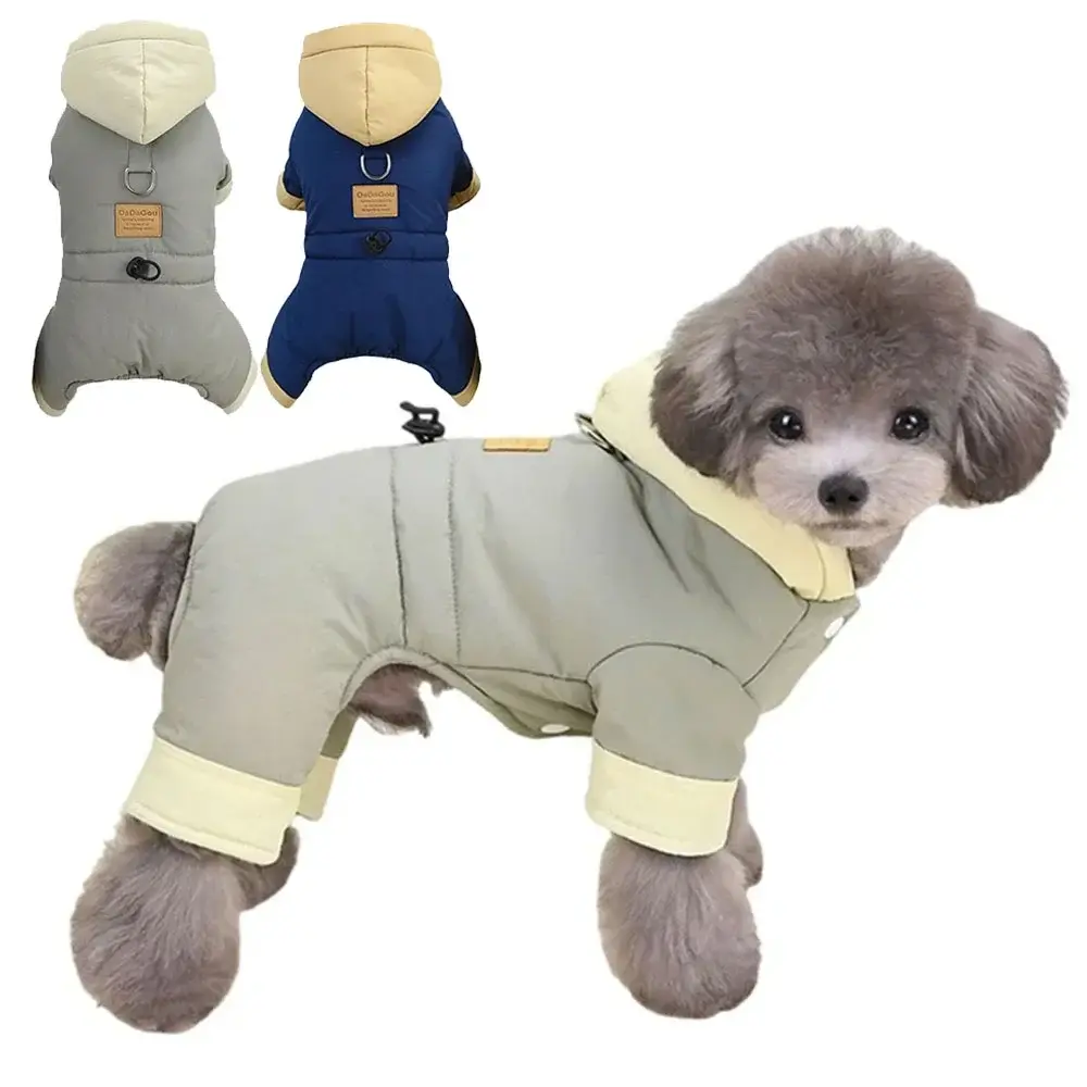 Winter Waterproof Dog Jumpsuit – Warm Fleece-Lined Snowsuit for Small Breeds