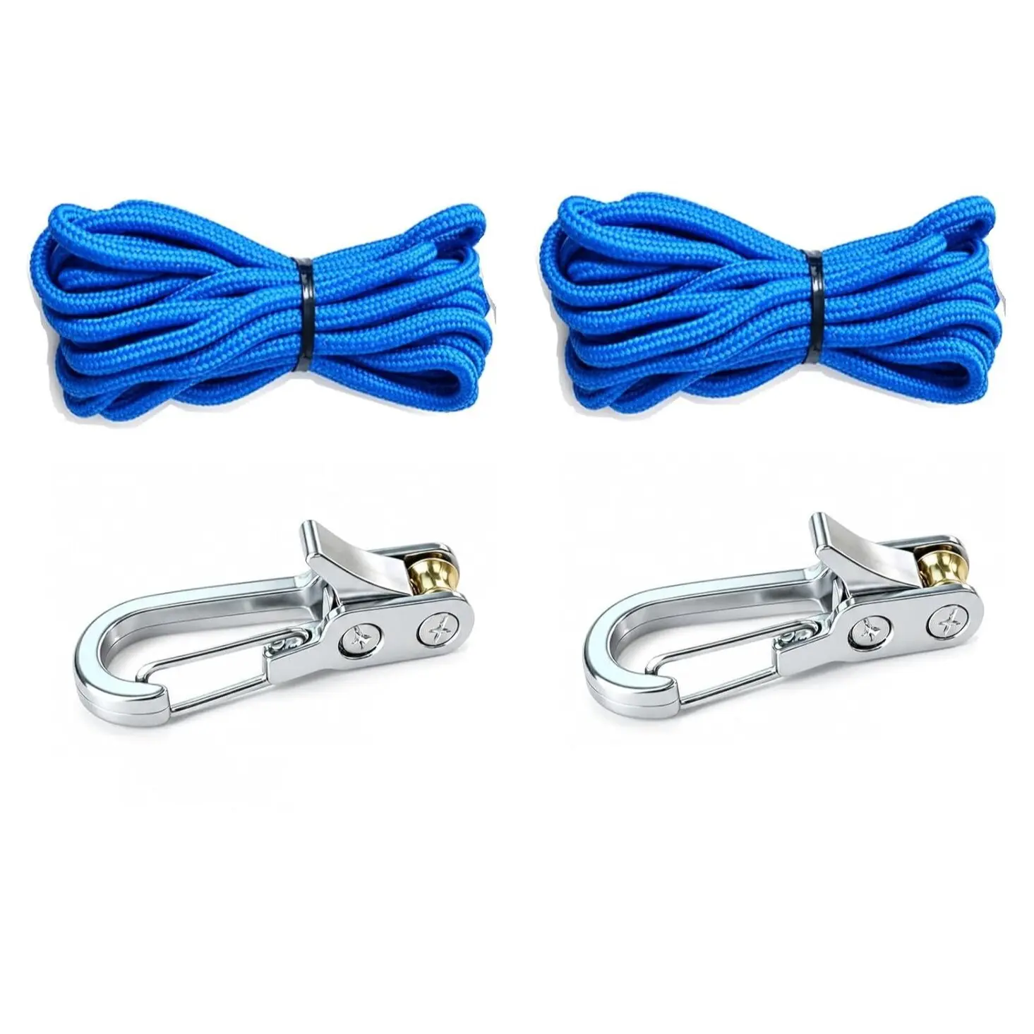 2-Pack Paracord Adjusters and 10ft Nylon Ropes, Heavy-Duty Tensioner for Camping, Tarps, Boating, Outdoor Tie-Downs, Roller Tensioner Included