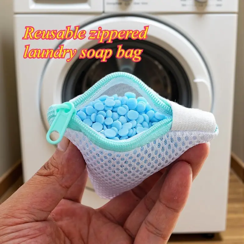 1pc Reusable Zippered Laundry Soap Bag, Mesh Laundry Bag, Laundry Mesh Wash Bags, Spice Bead Compatible, Machine Washable, Suitable for Delicate Items and Small Items, Perfect As A Gift for Festivals and Birthdays