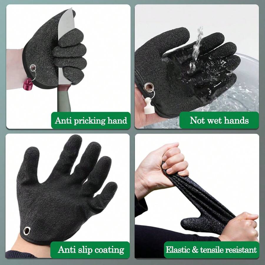 Fishing Gloves - Professional Anti-Slip Catch Fish Gloves,Puncture Proof Ice Fishing Glove For Handling,Catching,Cleaning,Hunting,Fisherman Fishing Accessories