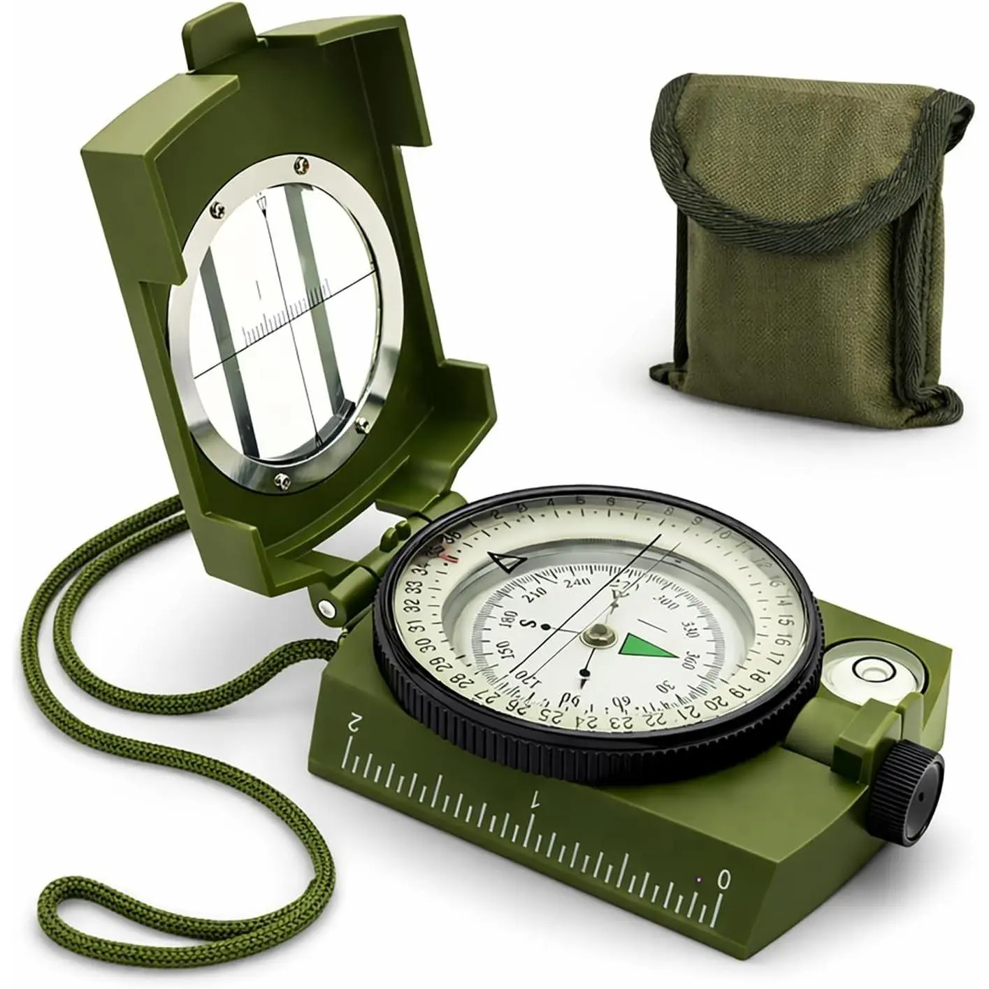Hiking Compass for Survival, Lensatic Compass – Water-Resistant & Durable for Camping, Backpacking, Hunting, Outdoor Adventures (Plastic)